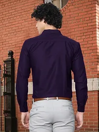 Reliable Purple Cotton Solid Long Sleeves Formal Shirt For Men-thumb4