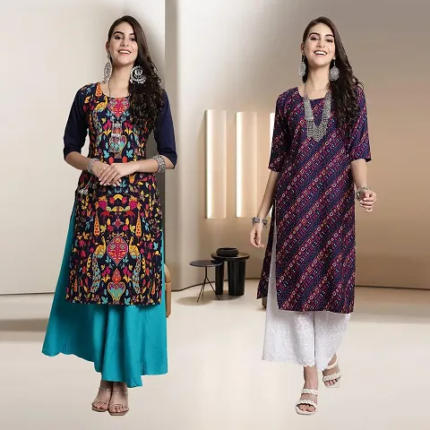 Fancy Rayon Kurtis For Women Pack Of 2