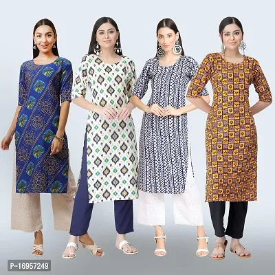 Women Stylish Crepe Straight Kurta