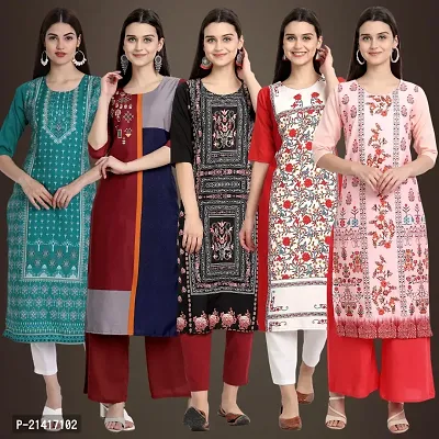 Fancy Crepe Kurtis For Women Pack Of 5-thumb0