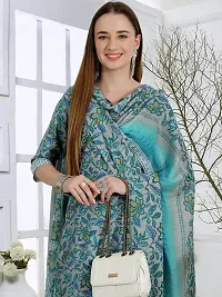 Stylish Cotton Blend Printed Kurta With Pant And Dupatta Set For Women-thumb4