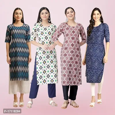 Women Stylish Crepe Printed Straight Kurta