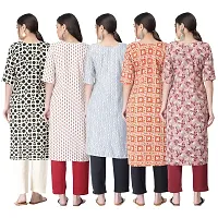 New Crepe Printed Kurtis Combo For Women Pack Of 5-thumb1