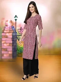 Fancy Crepe Printed Stitched Kurta For Women-thumb1