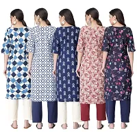 New Crepe Printed Kurtis Combo For Women Pack Of 5-thumb1