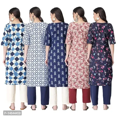 New Crepe Printed Kurtis Combo For Women Pack Of 5-thumb2