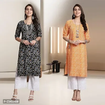 Fancy Rayon Kurtis For Women Pack Of 2-thumb0