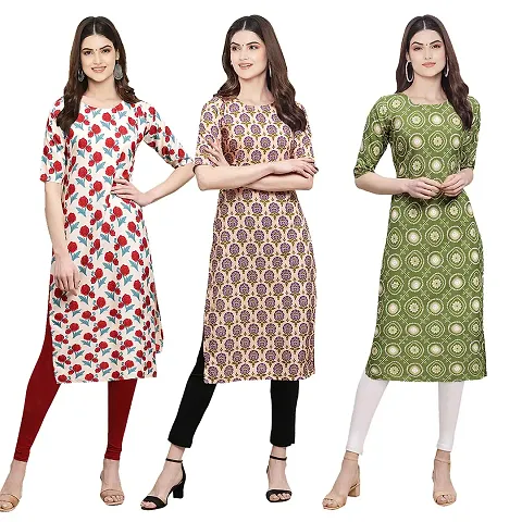 Fancy Combo of 3 Crepe Kurti