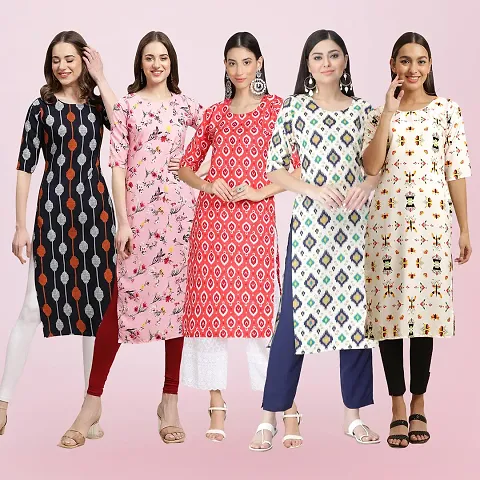 Women Stylish Crepe Staright Kurta