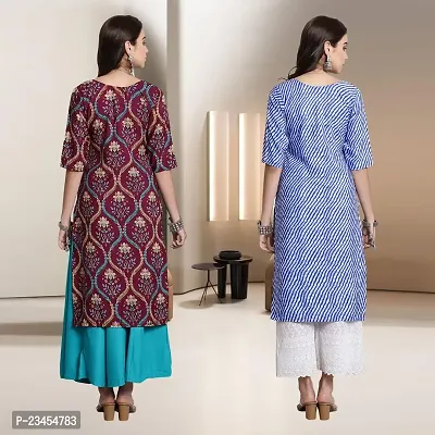 Fancy Rayon Kurtis For Women Pack Of 2-thumb2