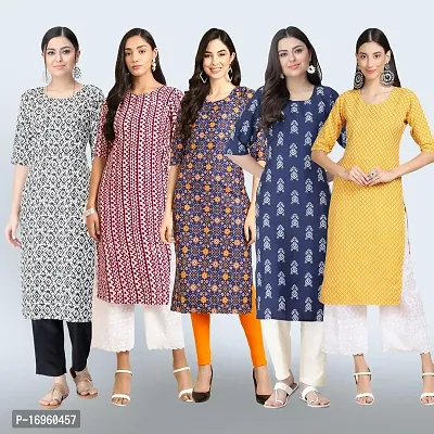 Women Stylish Crepe Printed Staright Kurta