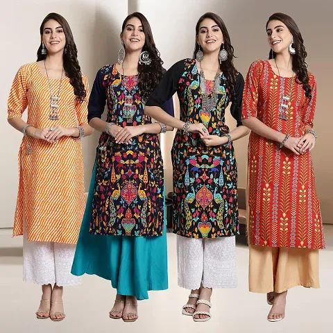 Fancy Crepe Kurtis for Women Pack Of 4