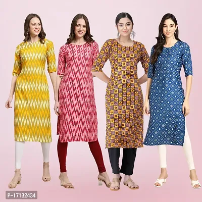 Women Stylish Crepe Printed Straight Kurta