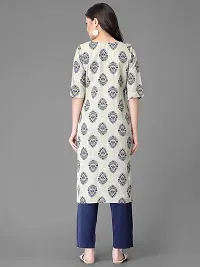 Stylish Multicoloured Crepe Printed Straight kurta With Pant Set For Women-thumb2