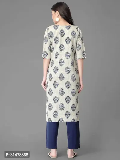 Stylish Multicoloured Crepe Printed Straight kurta With Pant Set For Women-thumb3