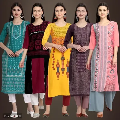 Fancy Crepe Kurtis For Women Pack Of 5