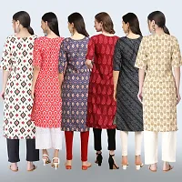 Women Stylish Crepe Printed Straight Kurta Combo-thumb1