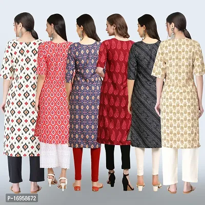 Women Stylish Crepe Printed Straight Kurta Combo-thumb2