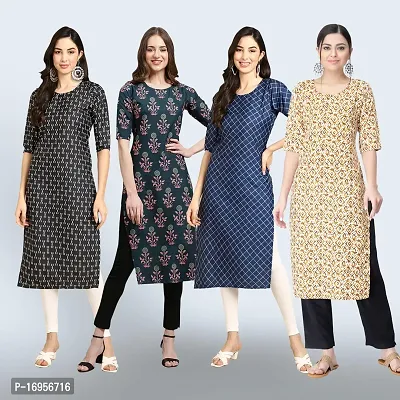 Women Stylish Crepe Straight Kurta