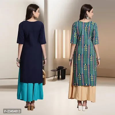 Fancy Rayon Kurtis For Women Pack Of 2-thumb2