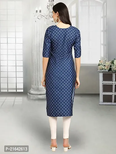 Stylish Navy Blue Crepe Stitched Kurta For Women-thumb4