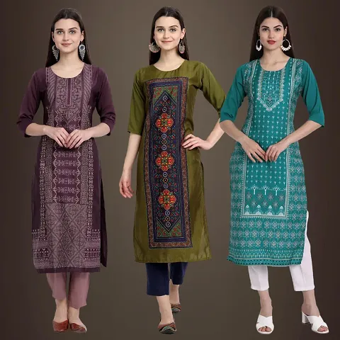 Stylish Fancy Crepe Kurtis Pack Of 3