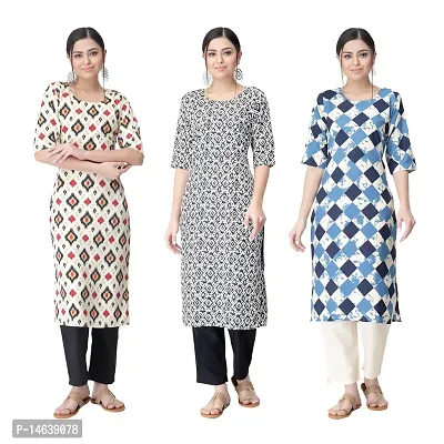 New Crepe Combo Printed Kurtis For Women Pack Of 3