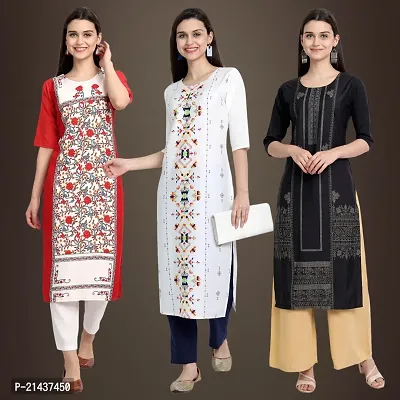 Fancy Crepe Kurtis for Women Pack Of 3-thumb0