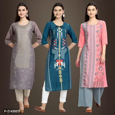 Fancy Crepe Kurtis for Women Pack Of 3-thumb0