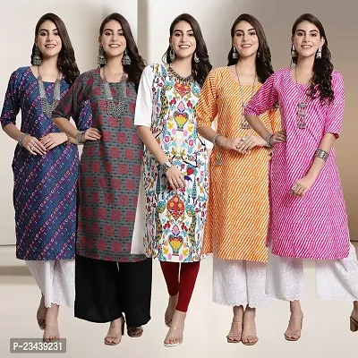 Fancy Crepe Kurtis For Women Pack Of 5-thumb0