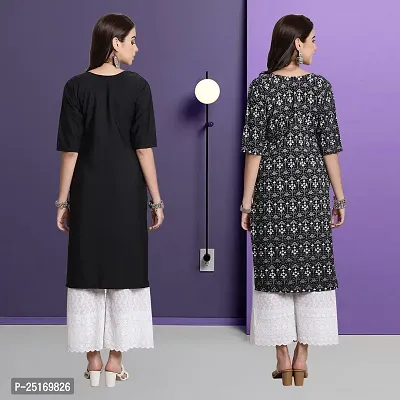 Fancy Crepe Kurtas For Women Pack Of 2-thumb2