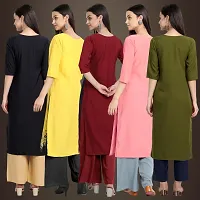 Fancy Crepe Kurtis For Women Pack Of 5-thumb1