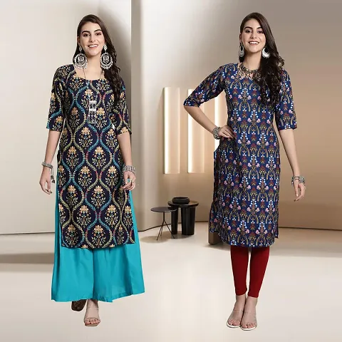 Fancy Rayon Kurtis For Women Pack Of 2