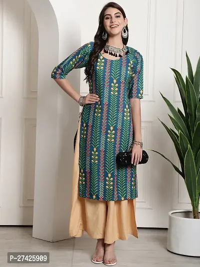 Stylish Multicoloured Crepe Stitched Kurta For Women-thumb0