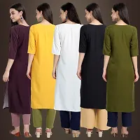 Fancy Crepe Kurtis For Women Pack Of 5-thumb1