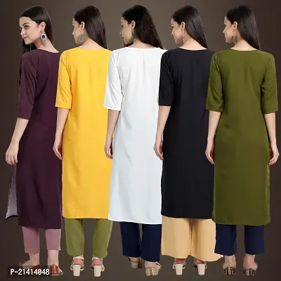 Fancy Crepe Kurtis For Women Pack Of 5-thumb2