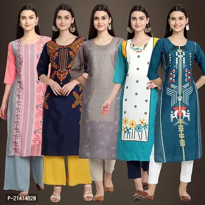 Fancy Crepe Kurtis For Women Pack Of 5-thumb0