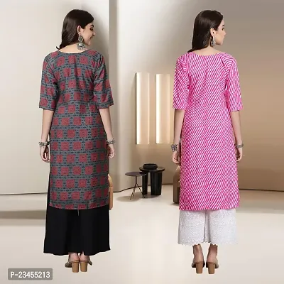 Fancy Rayon Kurtis For Women Pack Of 2-thumb2