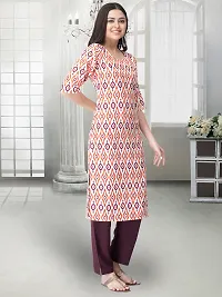 Stylish Multicoloured Crepe Stitched Kurta For Women-thumb2