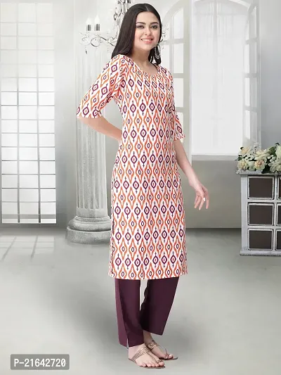 Stylish Multicoloured Crepe Stitched Kurta For Women-thumb3