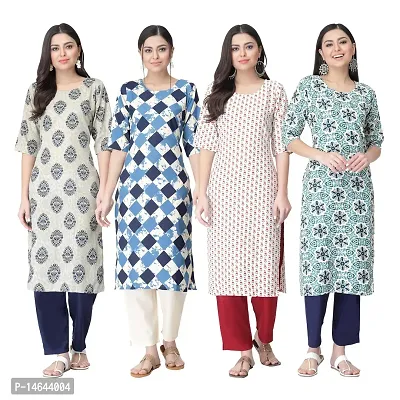 New Crepe Combo Printed Kurtis For Women Pack Of 4