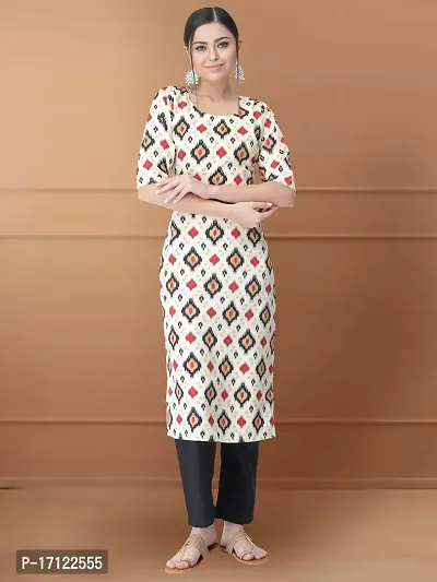 Women Stylish Crepe Printed Straight Kurta