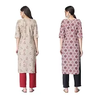 Attarctive Crepe Printed Straight Kurti Combo For Women Pack Of 2-thumb1