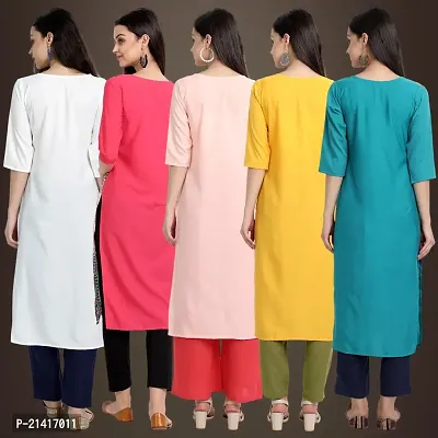 Fancy Crepe Kurtis For Women Pack Of 5-thumb2