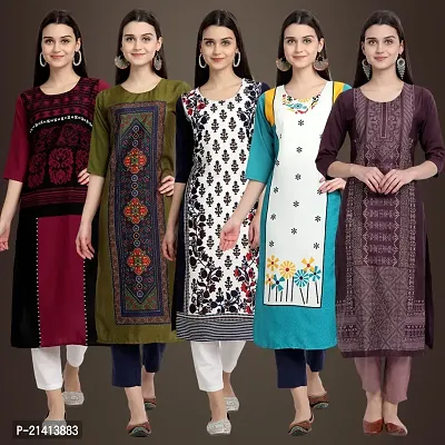 Fancy Crepe Kurtis For Women Pack Of 5