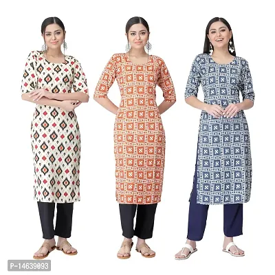 New Crepe Combo Printed Kurtis For Women Pack Of 3