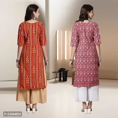 Fancy Rayon Kurtis For Women Pack Of 2-thumb2