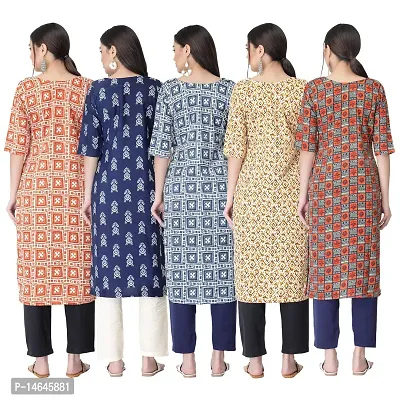 New Crepe Printed Kurtis Combo For Women Pack Of 5-thumb2