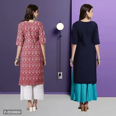 Fancy Crepe Kurtas For Women Pack Of 2-thumb2