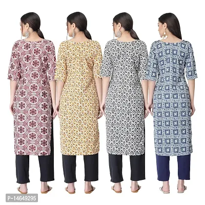 New Crepe Combo Printed Kurtis For Women Pack Of 4-thumb2